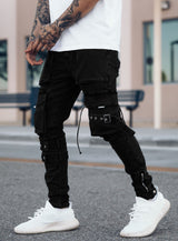 Revolution Cargo Jeans in Jet Black