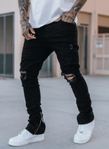 Stacked Track Jeans V2 in Jet Black