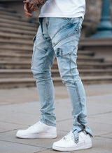 Constructed Cargo Jeans in Blue