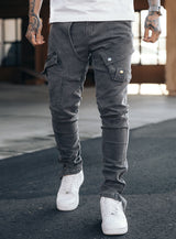 Constructed Cargo Jeans in Grey