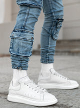 ''Never Out Of Pockets'' Cargo Jeans in Blue
