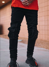 Cargo Jeans V4 in Jet Black