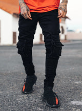 Cargo Jeans V4 in Jet Black