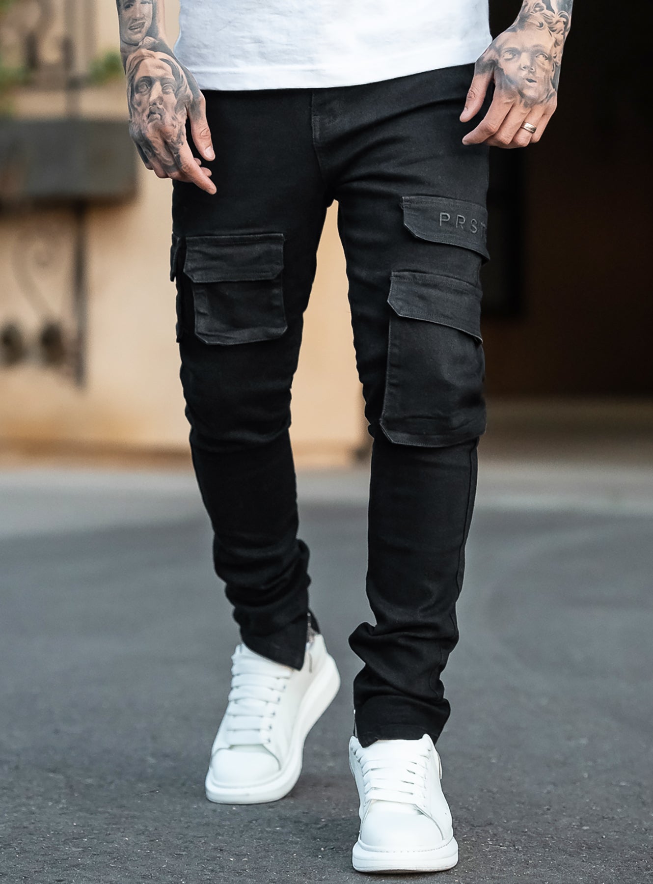 OG Cargo Jeans in Jet Black | PRSTGE