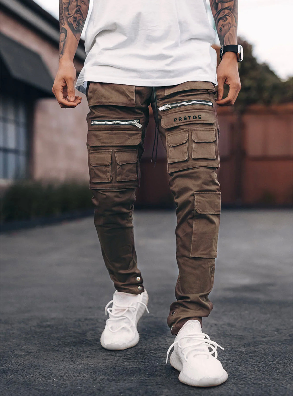 Utility Cargo Pants V3 in Brown | PRSTGE