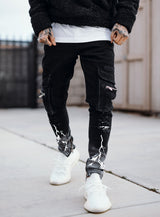 Reflective Thunder Cargo Jeans in Black