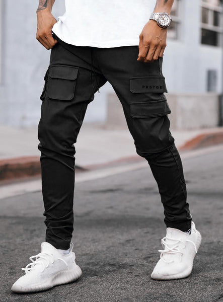 Buy Men's Cargo Pants Relaxed Fit Sport Pants Jogger Sweatpants Drawstring  Outdoor Trousers with Pockets, Solid Black, Medium at Amazon.in