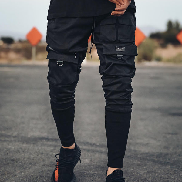 wybzd Men Casual Loose Straight Cargo Pants Elastic Waist Relaxed Fit  Straight Leg Trousers with Pockets Black XL - Walmart.com