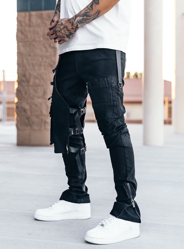Tactical Cargo Jeans in Black