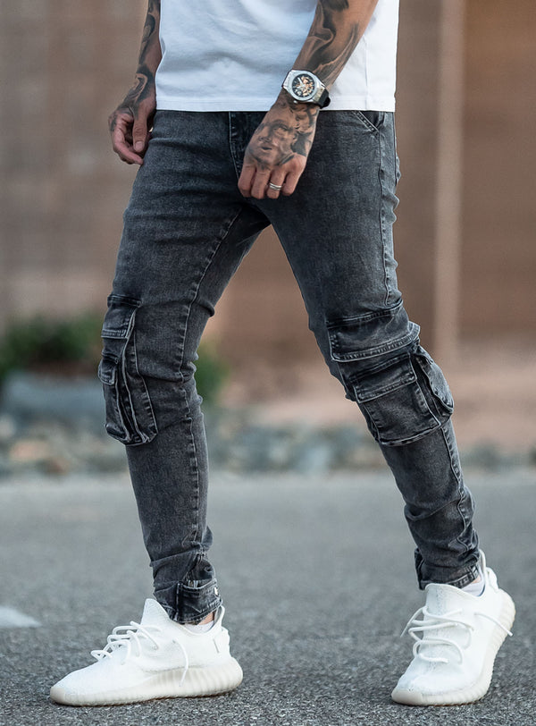 Cargo Jeans V4 in Grey