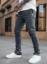 Stacked Track Jeans V1 in Grey